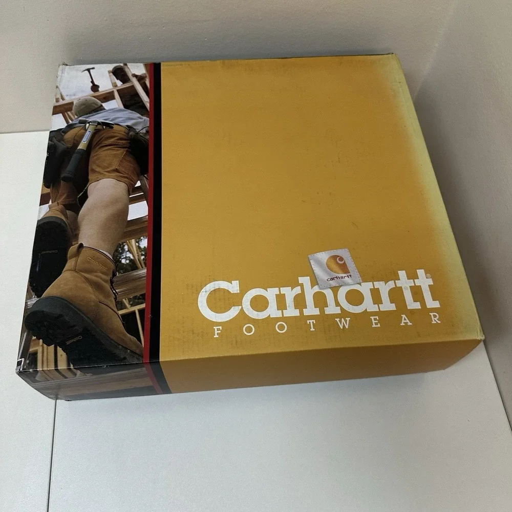 Carhartt Leather Slip Resistant Soft Toe Wedge Work Boot Style 3915 Size 12D